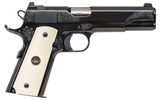 Dan Wesson 01945 1911 50th Anniversary Single 45 Automatic Colt Pistol (ACP) 5" 8+1 Ivory G10 w/DW Medallion Grip Black Nitride